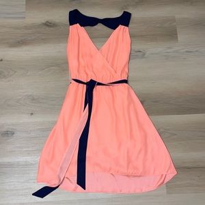 American Eagle Pink/Coral Navy Blue Dress Small